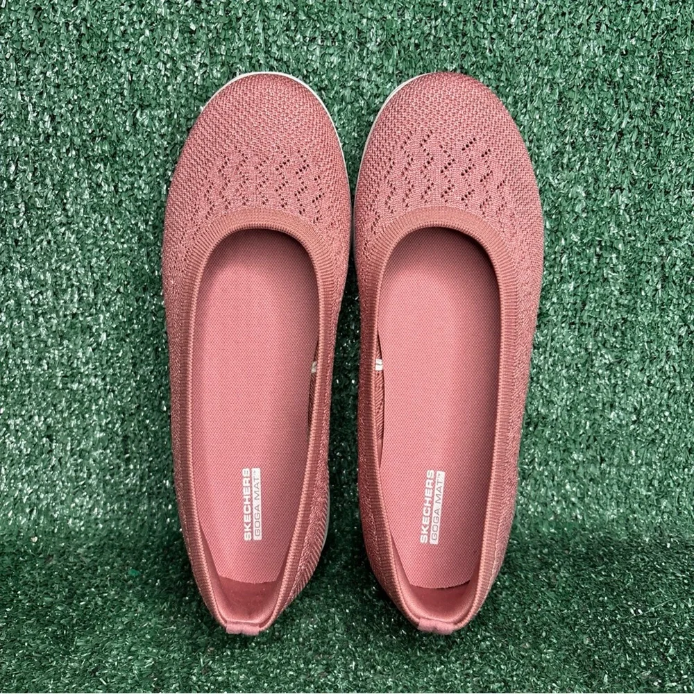 NEW Skechers Gogo Mat Step Lite Womens Size‎ 9.5 WIDE Pink Glitter 136317W